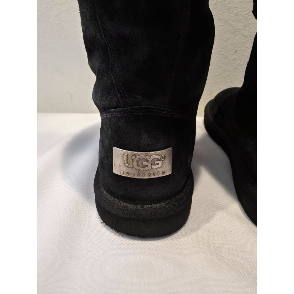 UGG Australia MONTCLAIR 1892 Black Tall Suede Shearling Winter Boots Women's 8 - Picture 7 of 11